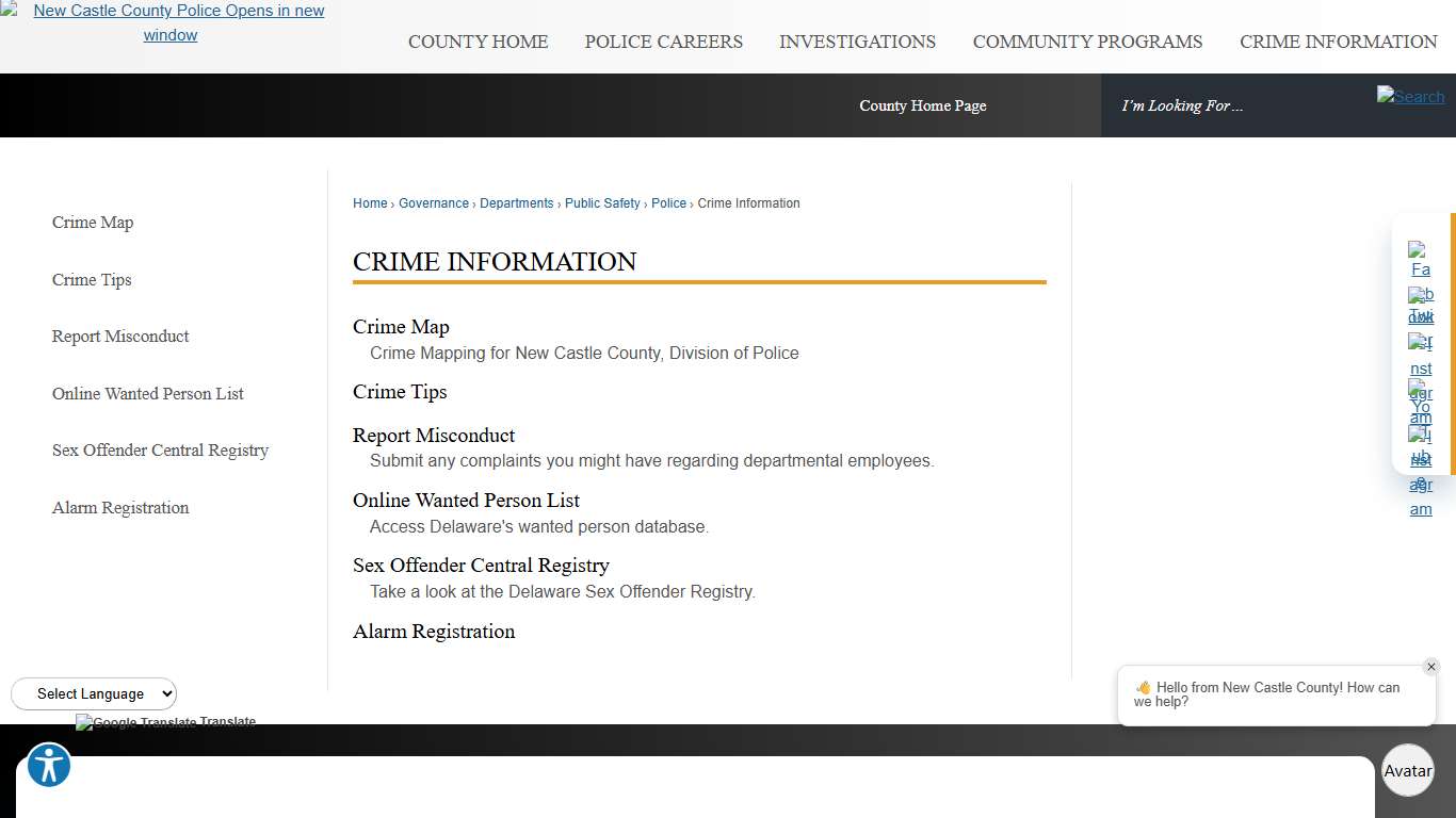 Crime Information | New Castle County, DE - Official Website